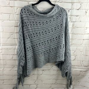 Knit poncho, lightweight, great for petite women, only 17” long in the front